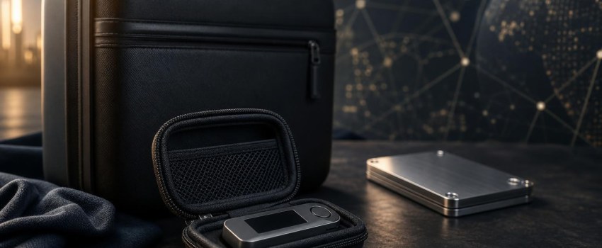Cold wallet in viaggio: come trasportare dispositivo, seed phrase e backup senza aumentare i rischi